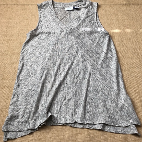 Sigrid Olsen Tops - Sigrid Olsen Gray Flowy V Neck Sleeveless Top